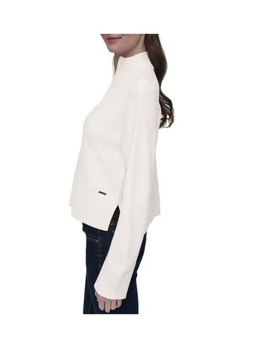 DKNY Women's Quarter-Zip Sweater-Cream-Size XL-NWT - Picture 2 of 3